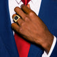 Solid 14k Yellow Gold A Simulated CZ men's Ring