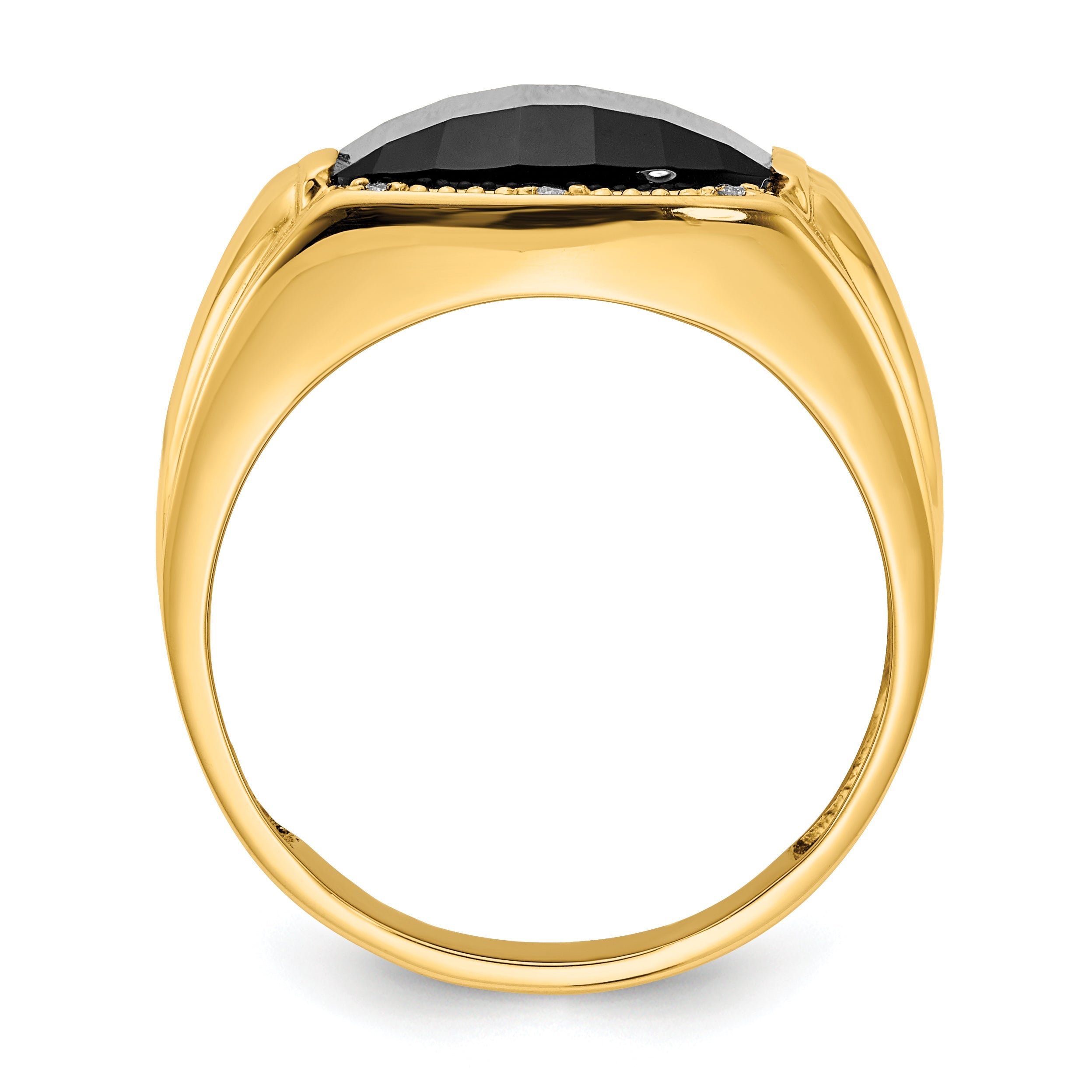 Solid 14k Yellow Gold AAA Simulated CZ men's Ring
