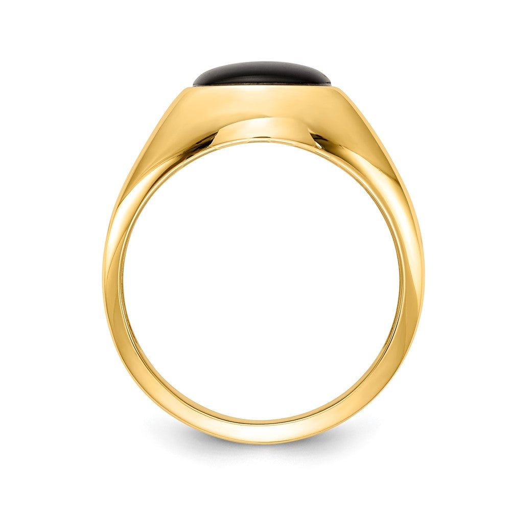 14K Yellow Gold AA Real Diamond men's ring