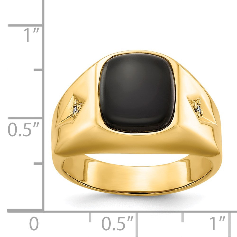 14K Yellow Gold AA Real Diamond men's ring