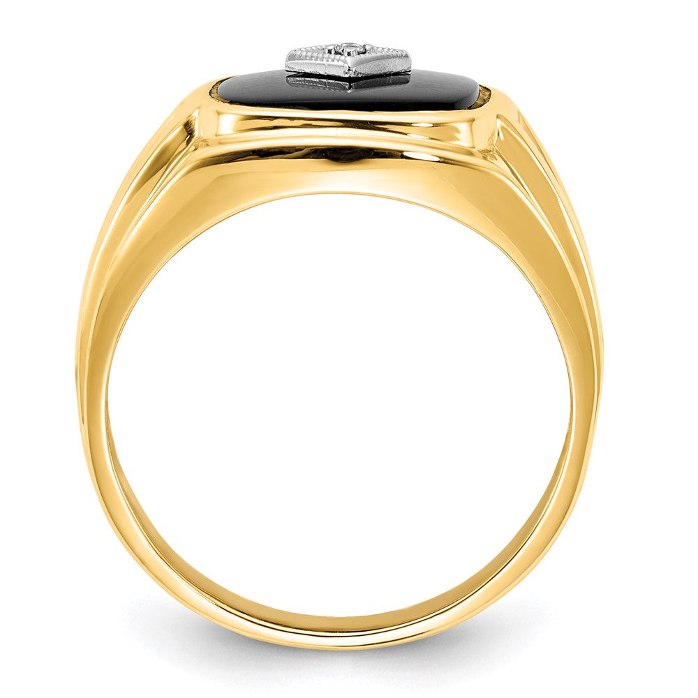 14K Yellow Gold AA Real Diamond Men's Ring