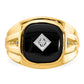 Solid 14k Yellow & Rhodium A Simulated CZ men's Ring