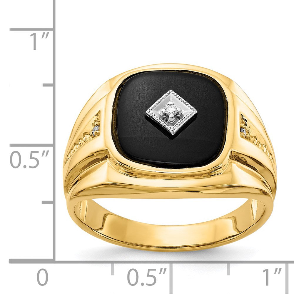 14K Yellow Gold AA Real Diamond Men's Ring