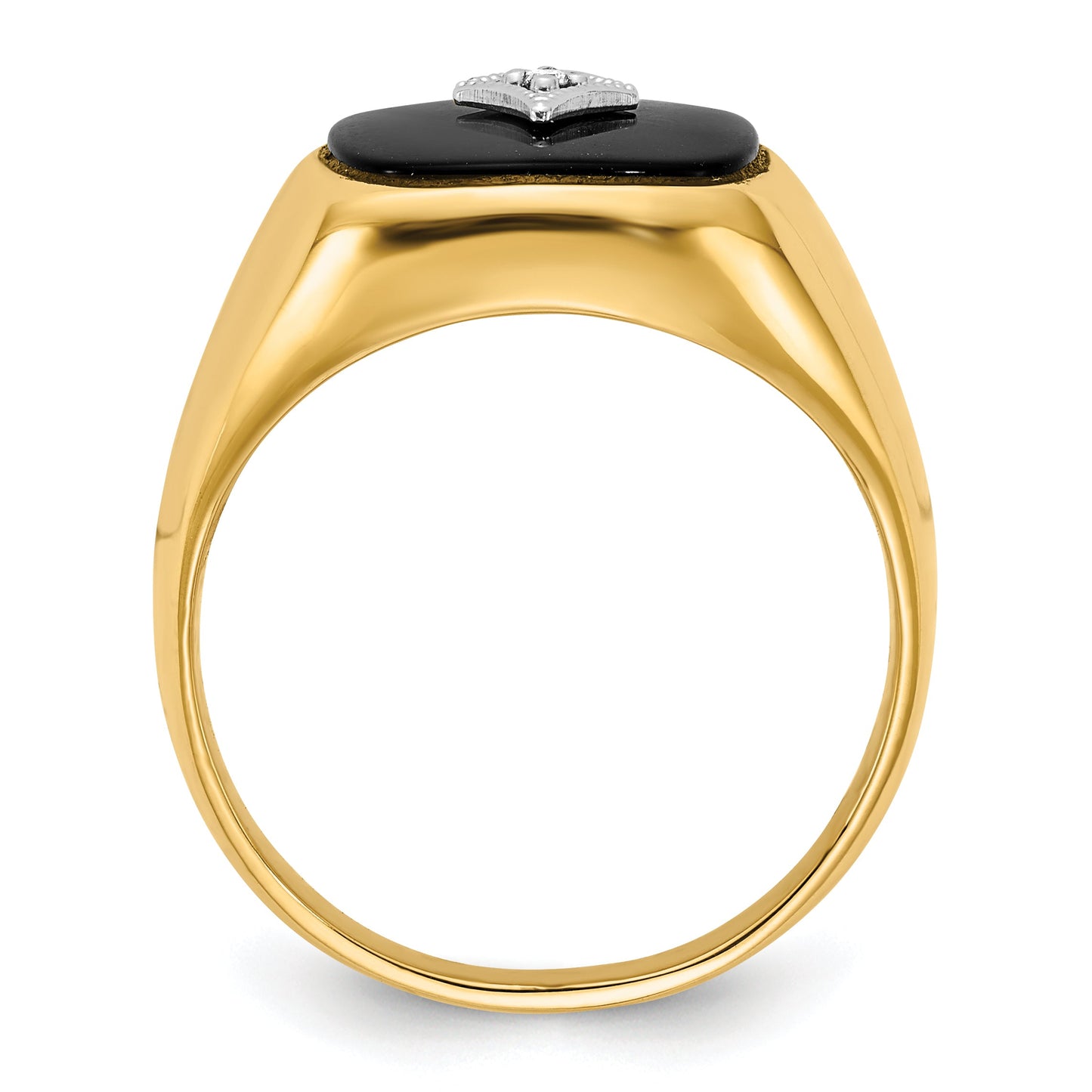 Solid 14k Yellow Gold AA Simulated CZ men's Ring