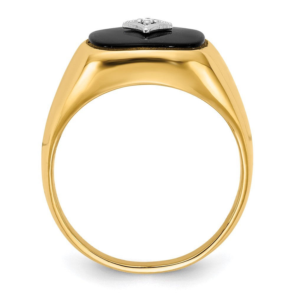 14K Yellow Gold AA Real Diamond men's ring