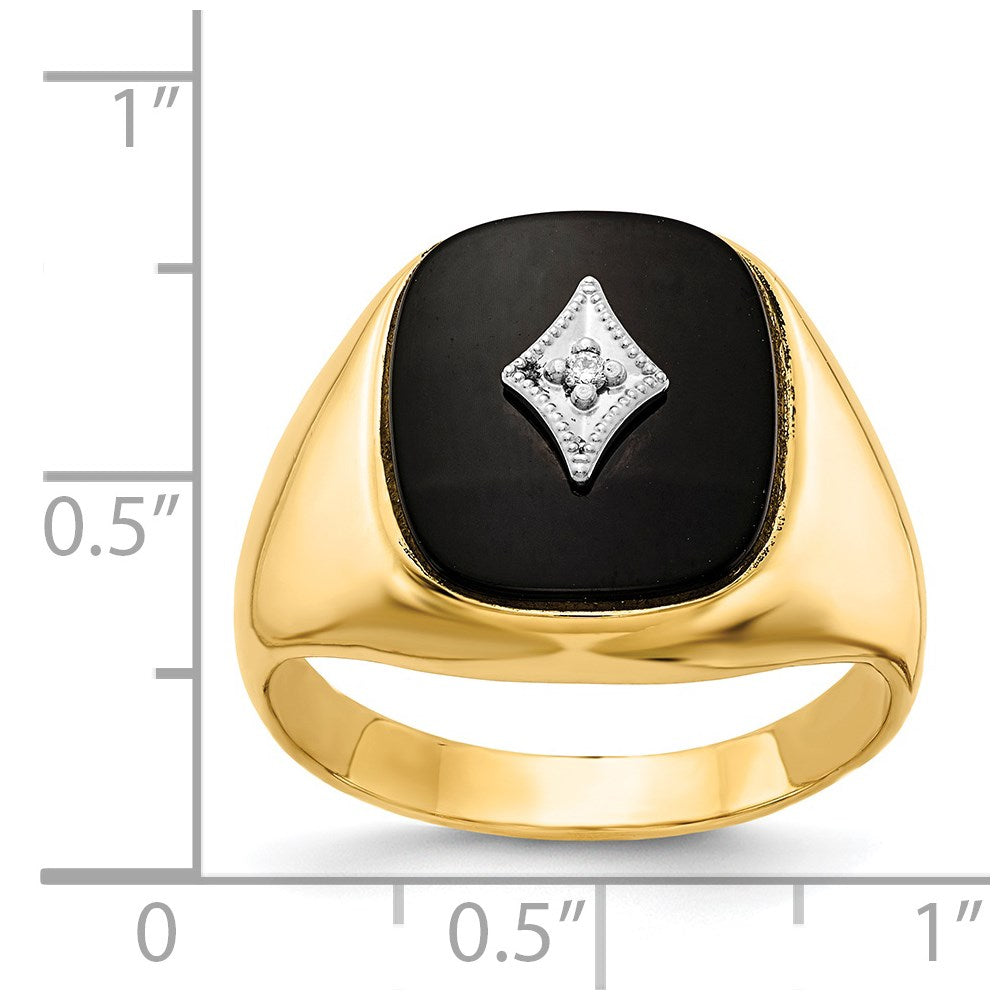 14K Yellow Gold A Real Diamond men's ring