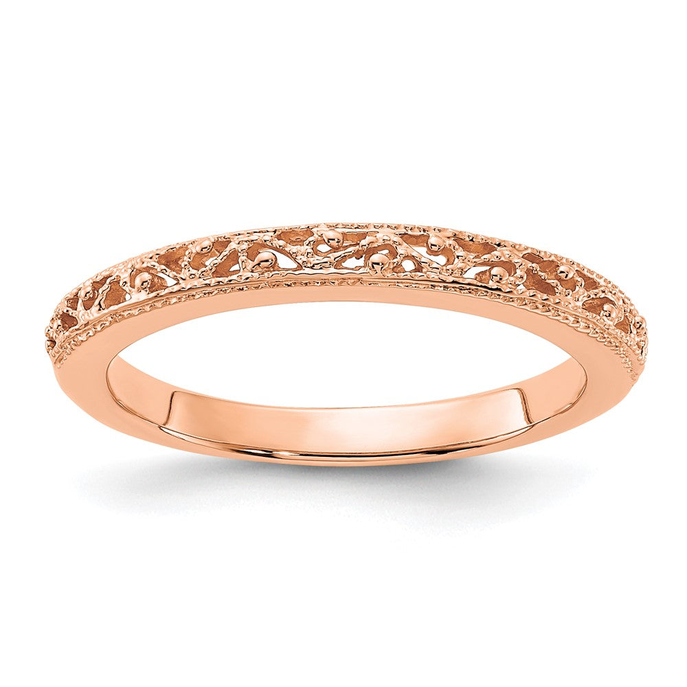 14k rose gold band x9494