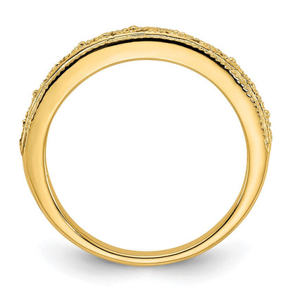 14k yellow gold filigree band x9499