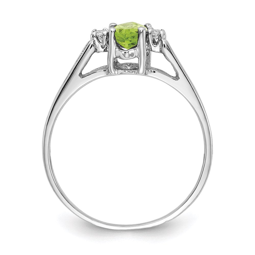 14k White Gold 8x4mm Marquise Peridot A Real Diamond ring