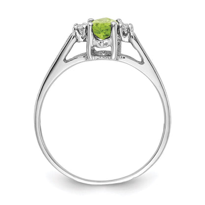 14k White Gold 8x4mm Marquise Peridot A Real Diamond ring
