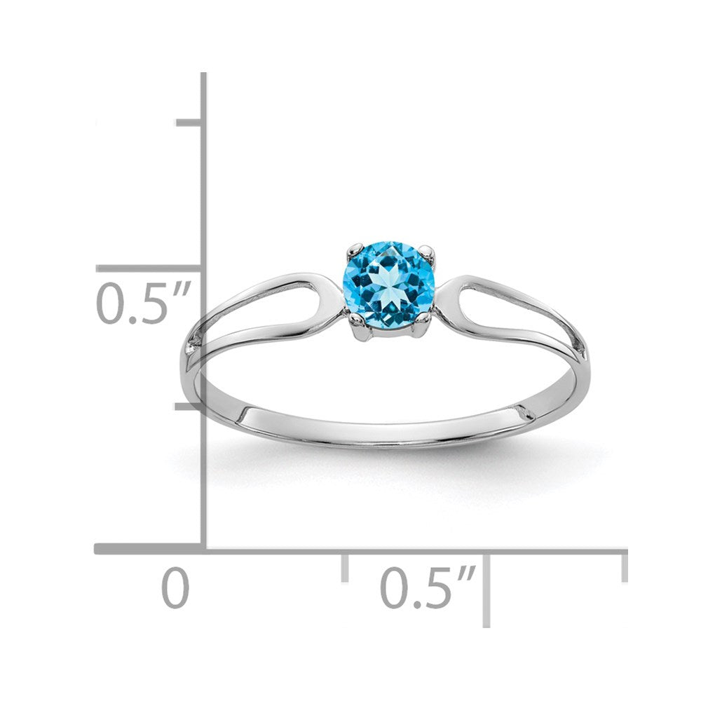 14k white gold 4mm blue topaz ring x9673bt