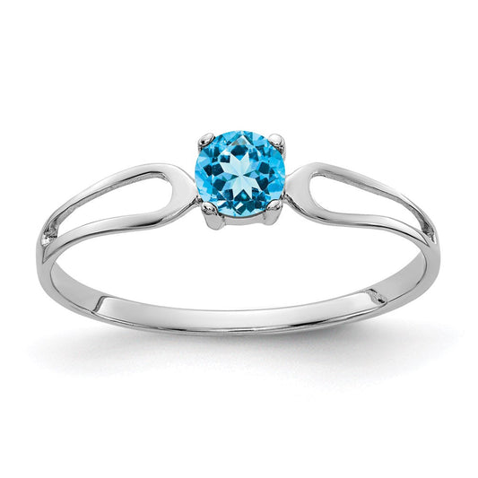 14k white gold 4mm white topaz ring x9673bc