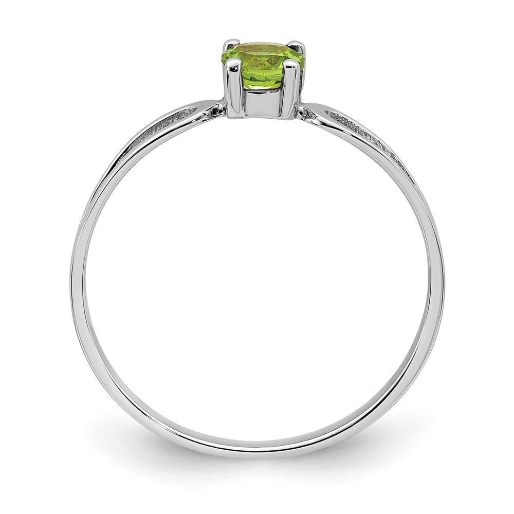 14k white gold 4mm peridot ring x9673pe
