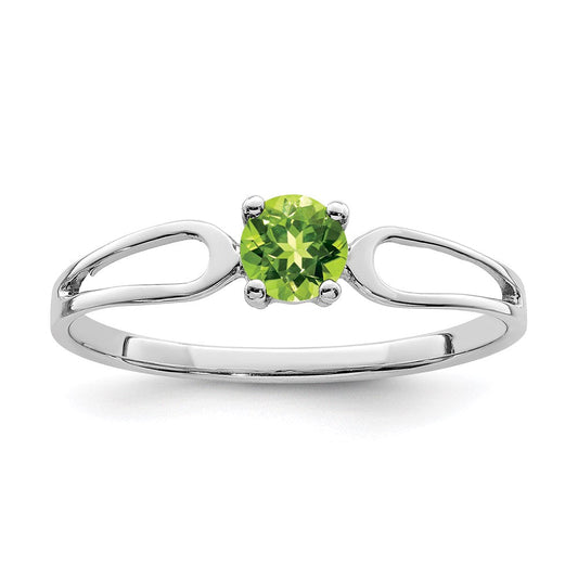 14k white gold 4mm peridot ring x9673pe