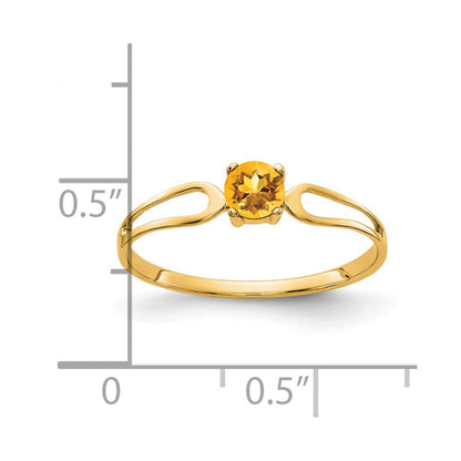 14k yellow gold 4mm citrine ring x9674ci