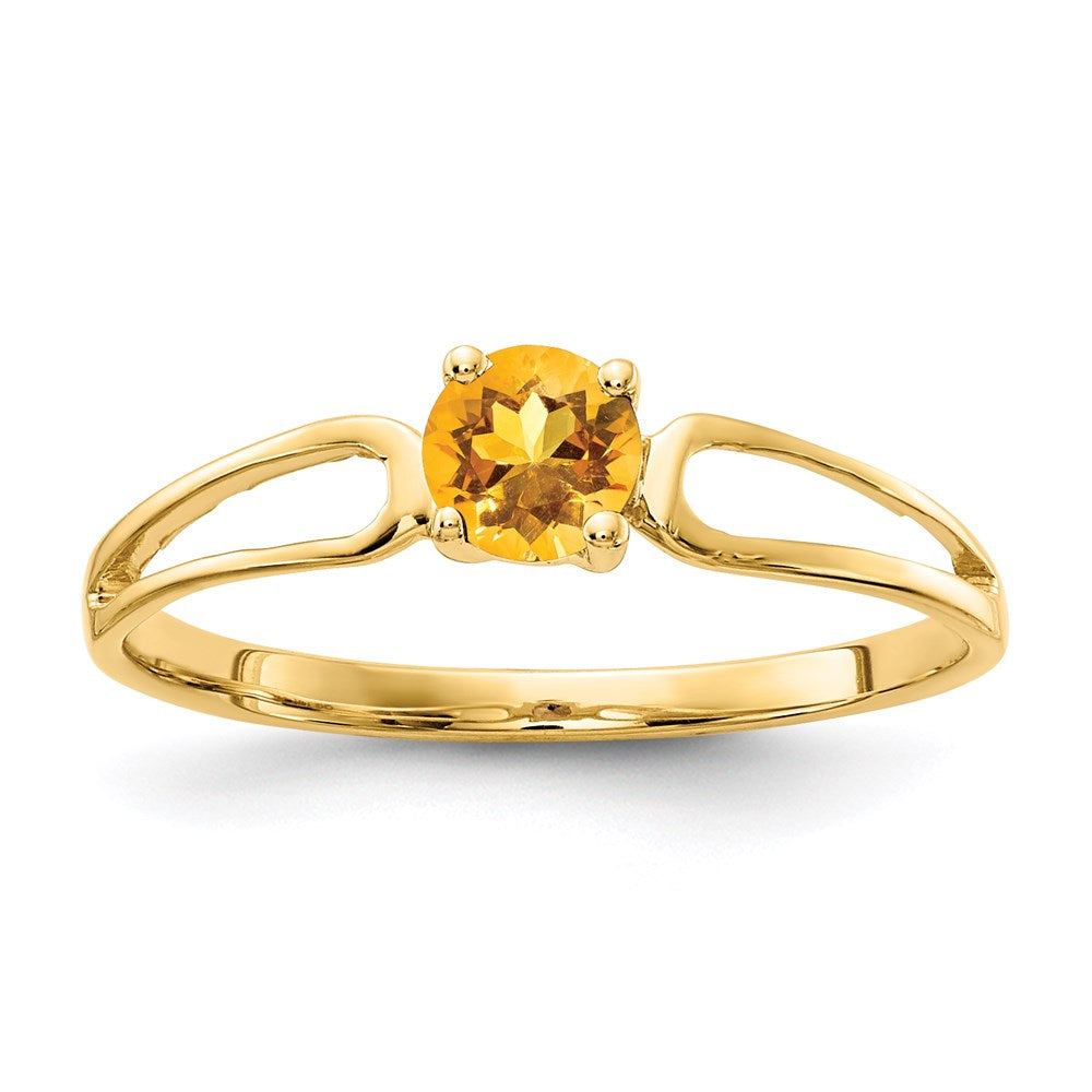 14k yellow gold 4mm citrine ring x9674ci