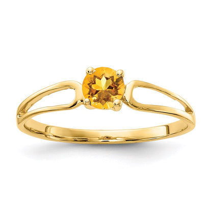 14k yellow gold 4mm citrine ring x9674ci
