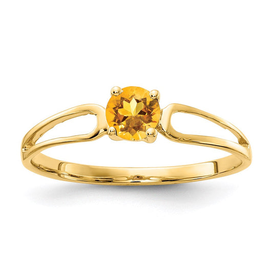 14k yellow gold 4mm citrine ring x9674ci