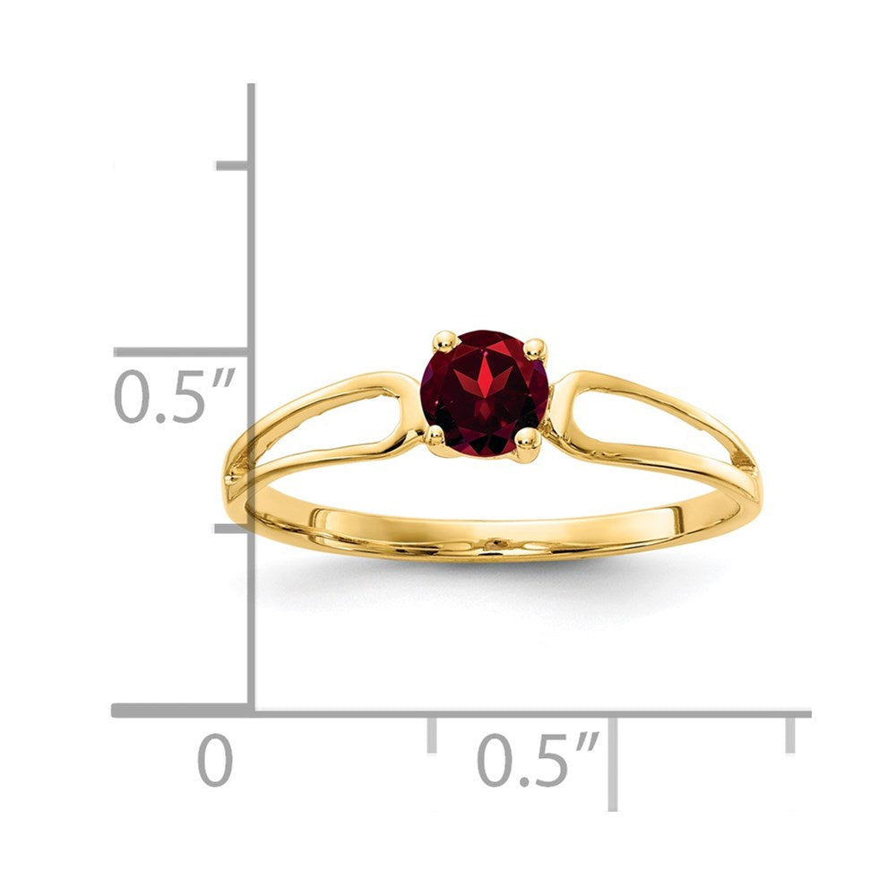 14k yellow gold 4mm garnet ring x9674ga