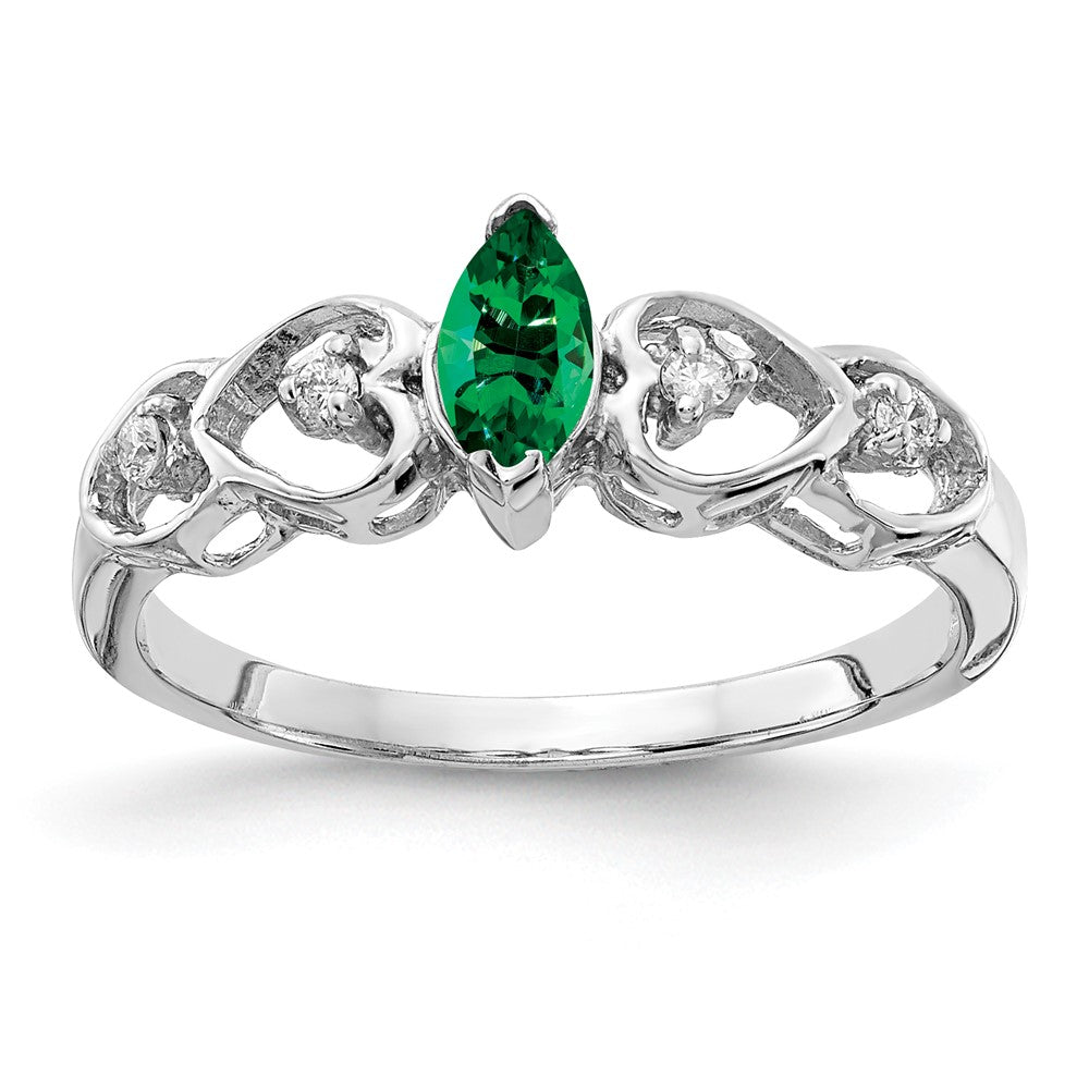 14k White Gold 6x3mm Marquise Mount St. Helens AAA Real Diamond ring