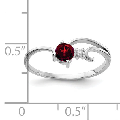 Solid 14k White Gold 4mm Simulated Garnet AAA CZ Ring