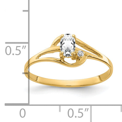 Solid 14k Yellow Gold 5x3mm Oval Cubic Zirconia AA Simulated CZ Ring
