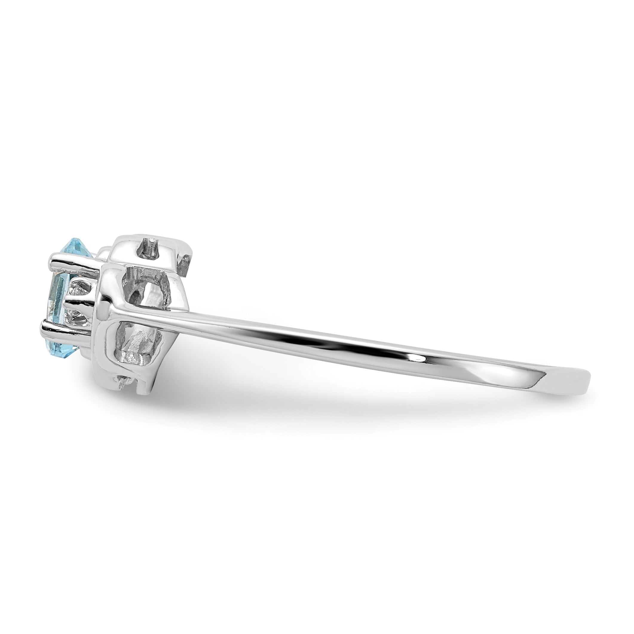 Solid 14k White Gold 3mm Simulated Garnet AA CZ Ring