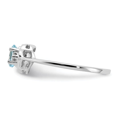 Solid 14k White Gold 3mm Simulated Garnet AA CZ Ring