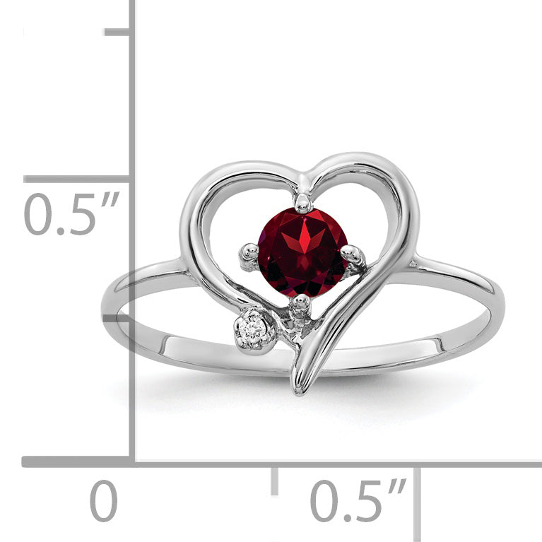 Solid 14k White Gold 4mm Simulated Garnet VS CZ Ring