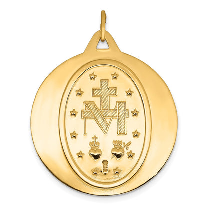 14k Yellow Gold Miraculous Medal Pendant
