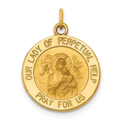14k Yellow Gold Our Lady of Perpetual Help Medal Charm