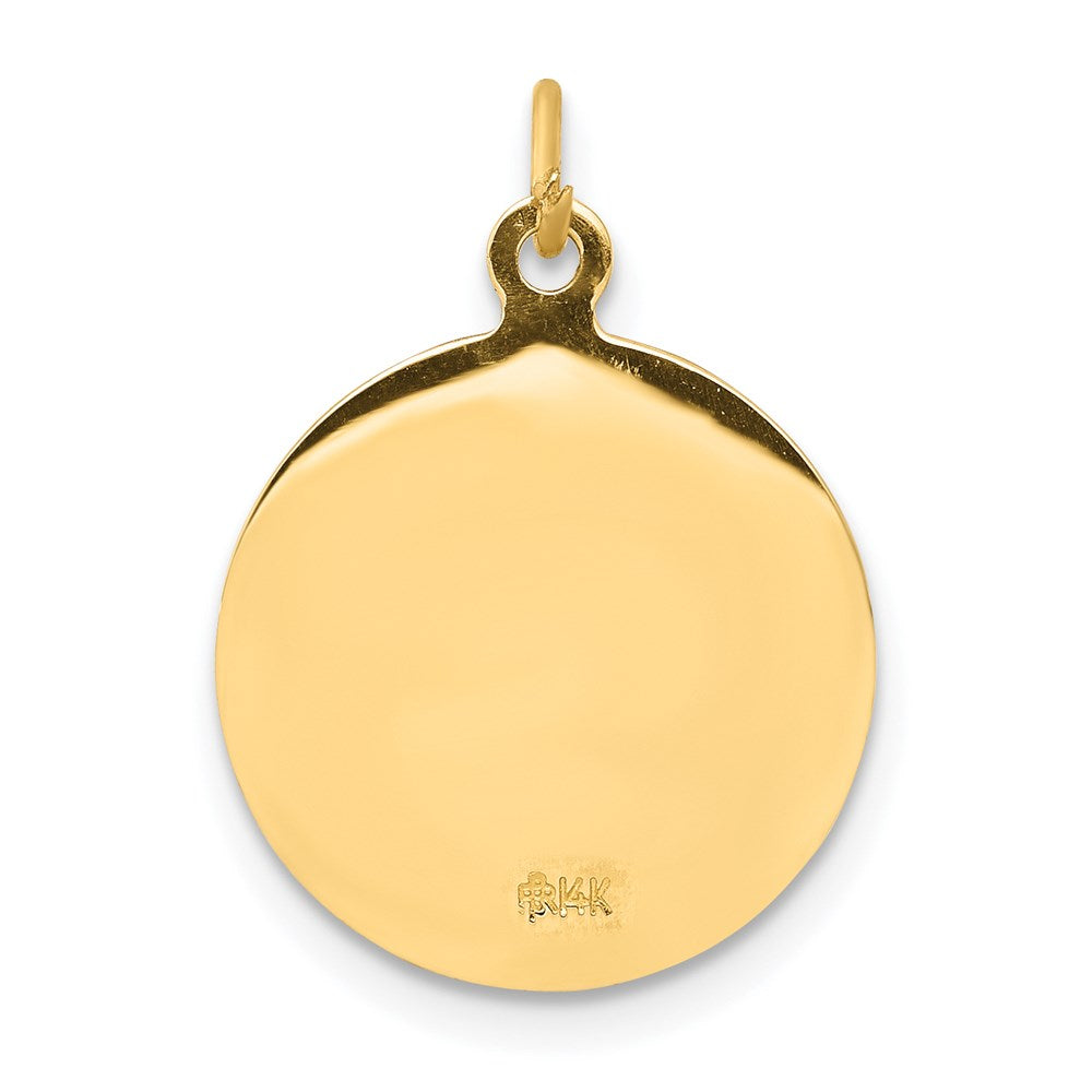 14k Yellow Gold Sacred Heart of Jesus Medal Charm