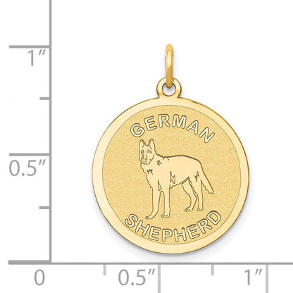 14k Yellow Gold German Shepherd Disc Charm