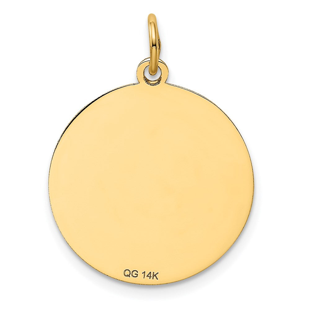 14k Yellow Gold Poodle Disc Charm