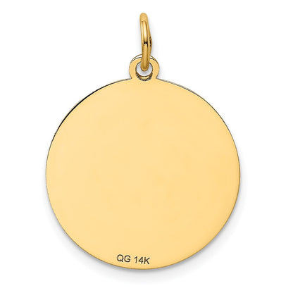14k Yellow Gold Poodle Disc Charm