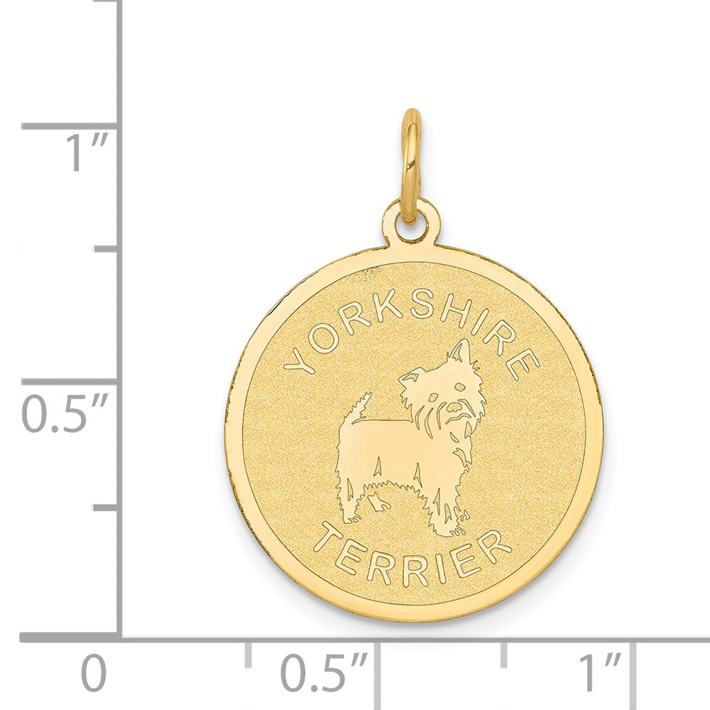14k Yellow Gold Yorkshire Terrier Disc Charm