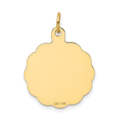14k Yellow Gold Swimming Disc Charm