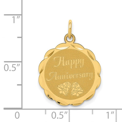14k Yellow Gold HAPPY ANNIVERSARY Charm