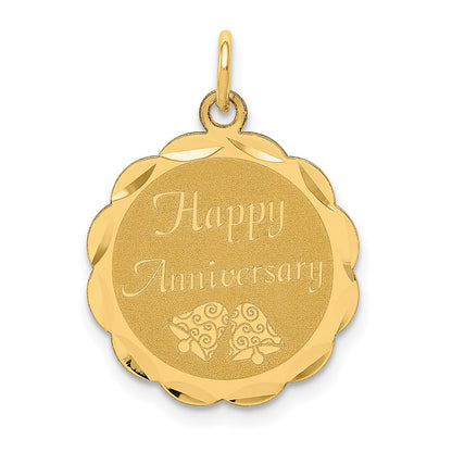 14k Yellow Gold HAPPY ANNIVERSARY Charm