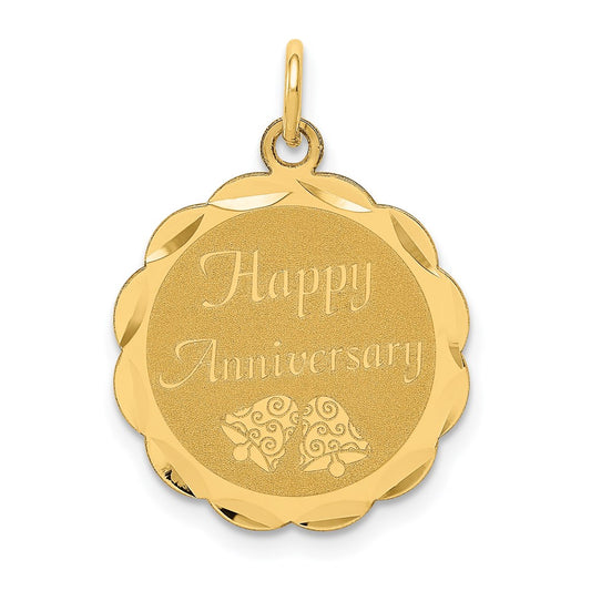 14k Yellow Gold HAPPY ANNIVERSARY Charm