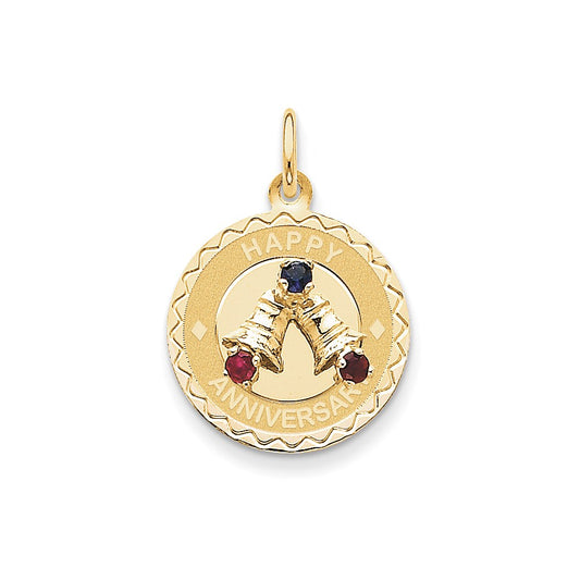 14k Yellow Gold Happy Anniversary w/ Bells Charm