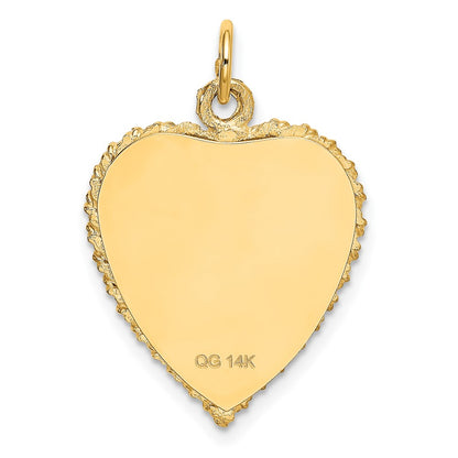 14k Yellow Gold HAPPY ANNIVERSARY Heart Charm