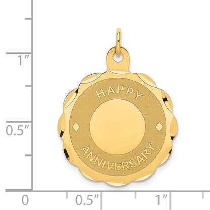 14k Yellow Gold HAPPY ANNIVERSARY Charm