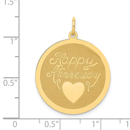 14k Yellow Gold Happy Anniversary Charm