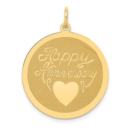 14k Yellow Gold Happy Anniversary Charm