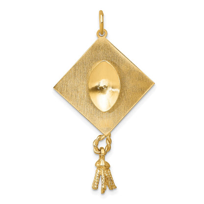 14k Yellow Gold Graduation Cap with FW Cultured Pearl Charm