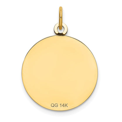 14k Yellow Gold HAPPY BIRTHDAY Disc Charm with CZ Flower