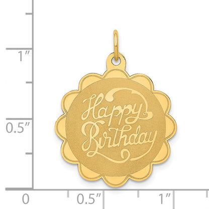 14k Yellow Gold HAPPY BIRTHDAY Charm