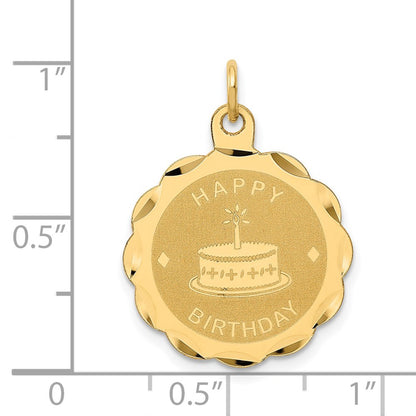 14k Yellow Gold HAPPY BIRTHDAY Charm