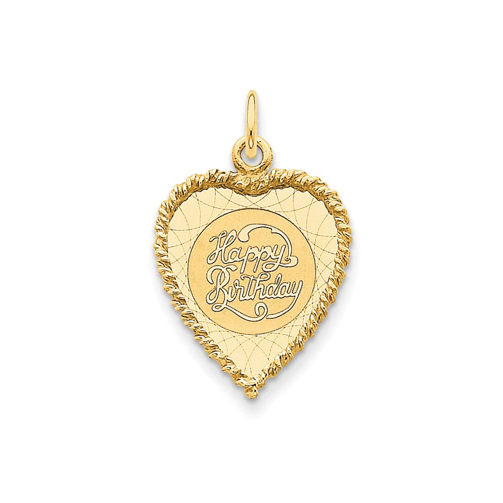 14k Yellow Gold Happy Birthday Charm